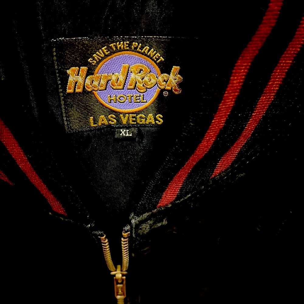 HARD ROCK HOTEL Las Vegas Men’s Vintage Hard Rock Hotel leather bomber jacket - Picture 2 of 6